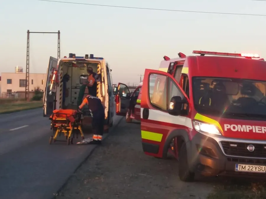 Accident cu două victime în Timiș. A intervenit descarcerarea
