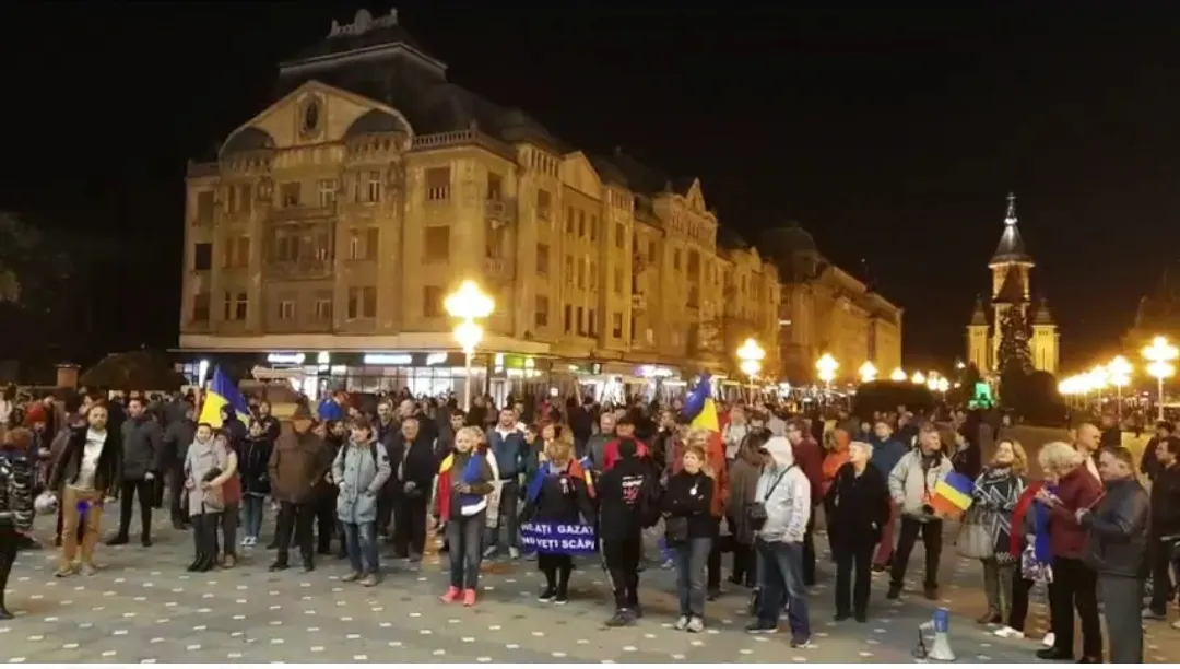Un nou protest în Piața Victoriei din Timișoara