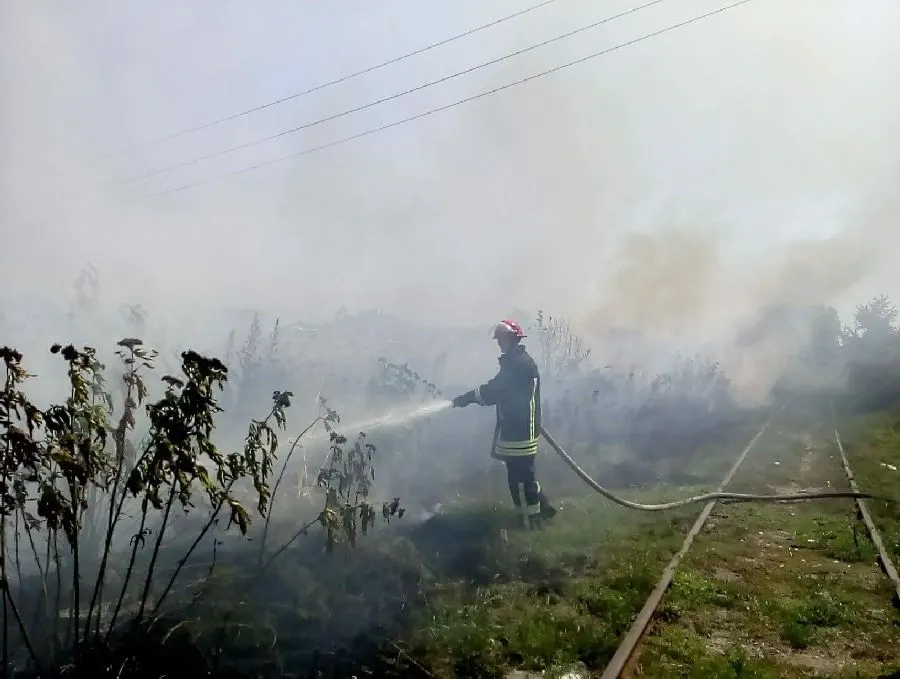 Tren oprit în Timiș din cauza unui incendiu. Au ars traversele de cale ferată