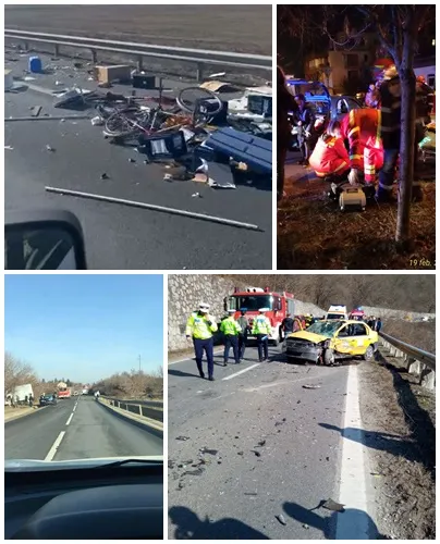 Avalanșă de accidente în vestul țării. Zi neagră pe șosele