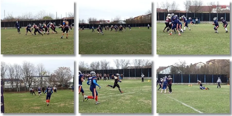 Regal de fotbal american la Timișoara cu echipe din România și Serbia. Foto și video