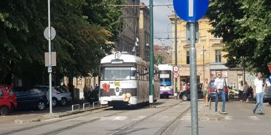 Tramvaie blocate pe șine de Ziua Transportului în comun, la Timișoara