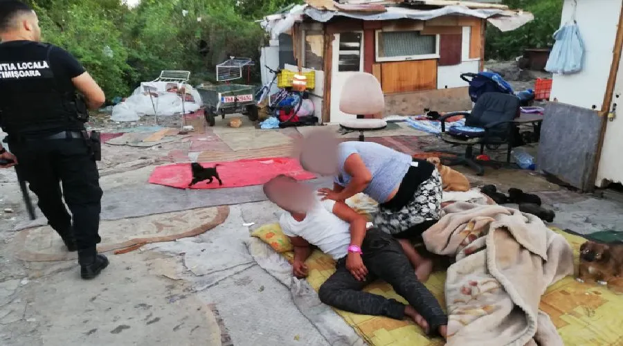 Tabără a boschetarilor desființată de polițiști, la Timișoara