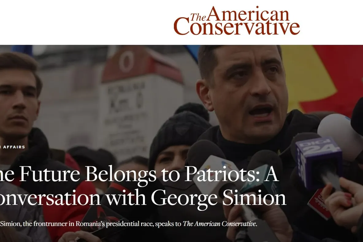 GEORGE SIMION, ÎN " THE AMERICAN CONSERVATIVE": ROMÂNIA TREBUIE SĂ REVINĂ LA PATRIOȚI ȘI SUVERANITATE