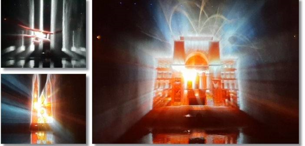 Proiecții 3D spectaculoase pe apele canalului Bega