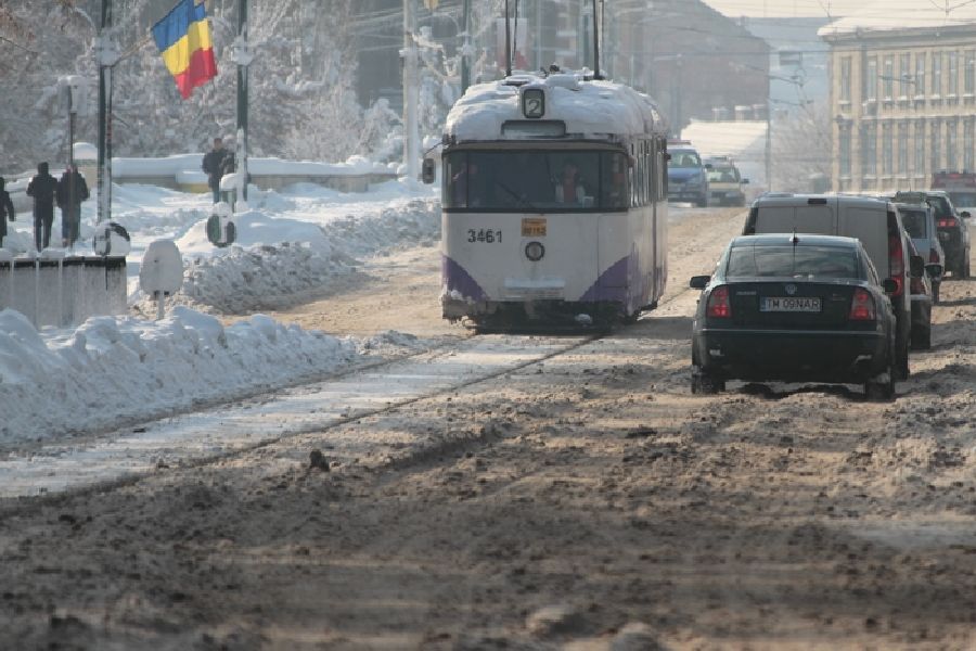 E oficial! Primăria Timișoara amendată de Poliție pentru străzile care nu au fost curățate de zăpadă