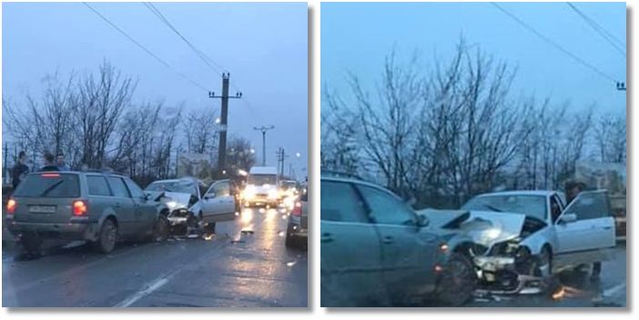 Ciocnire frontală între două mașini pe o stradă din Timișoara