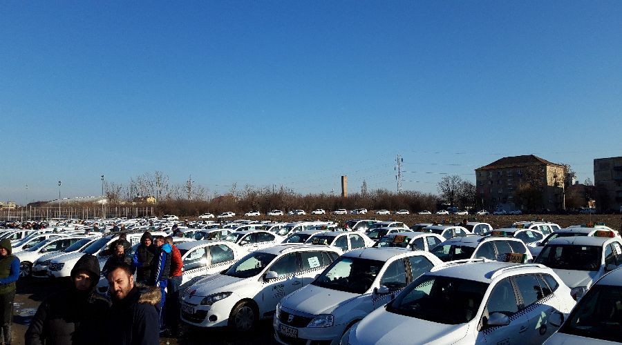 Taximetriști – un nou protest la Timișoara