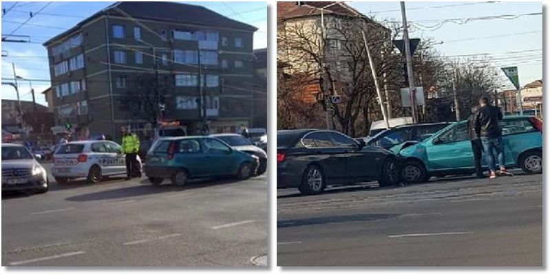 Accident într-o intersecție mare din Timișoara. Circulația a fost dată peste cap