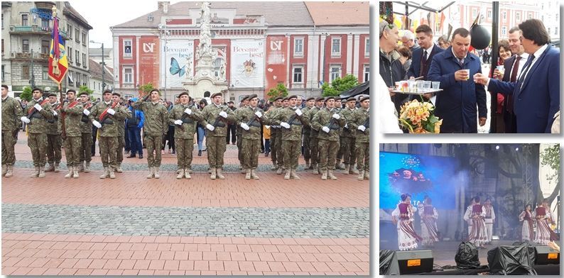 Defilare militară, spectacole de dans, atelier de caricatură și concerte de Ziua Europei, la Timișoara. Foto