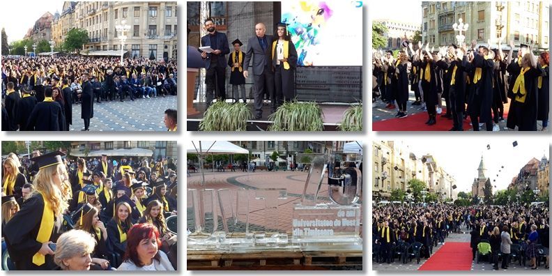 Spectacol făcut de studenți la Gala Absolvenților din Piața Victoriei din Timișoara. Foto