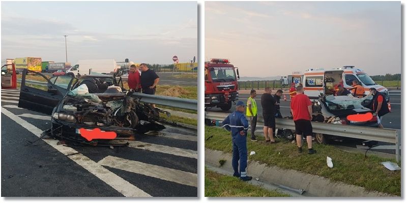 Șoferul care a provocat accidentul de pe Autostrada Timișoara – Lugoj, prins de polițiști. Unul dintre copiii răniți a murit la spital