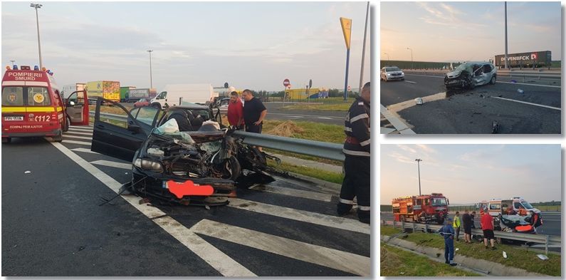 Accident violent pe autostrada Timișoara Lugoj. Trei oameni au murit