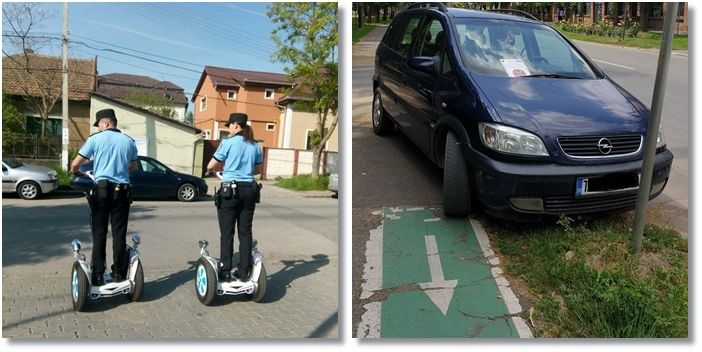Șoferii nesimțiți arși la buzunare de patrulele pe segway, la Timișoara