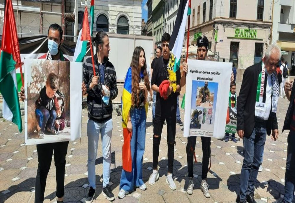 Protest al palestinienilor din Timișoara față de evenimentele din fâșia Gaza