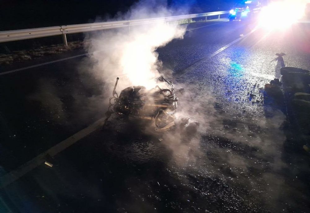 Grav accident pe centura Careiului! Un motociclist din Timişoara a murit carbonizat (FOTO)
