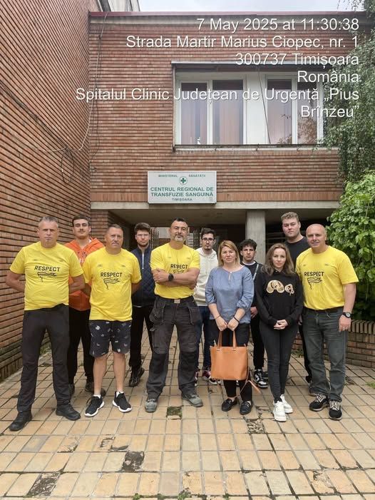 SOLIDARITATE PENTRU VIAȚĂ: MEMBRII AUR TIMIȘOARA AU DONAT SÂNGE LA CENTRUL REGIONAL DE TRANSFUZIE SANGUINĂ