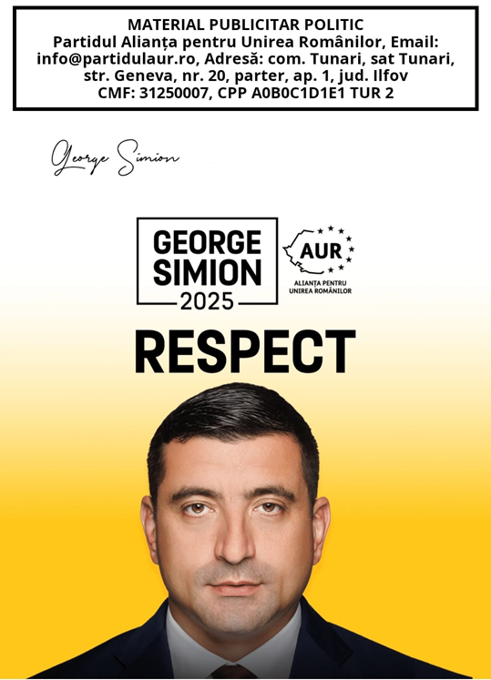 ÎN ULTIMA ZI DE CAMPANIE , ILIE-VASILE SÎRBU (AUR TIMIȘOARA) TRANSMITE UN MESAJ CLAR: "GEORGE SIMION NU CERE APLAUZE, CI TREZIRE"