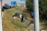 Autospecială de Poliție, proiectată într-un șanț după ce a fost lovită de o mașină, în județul Timiș
