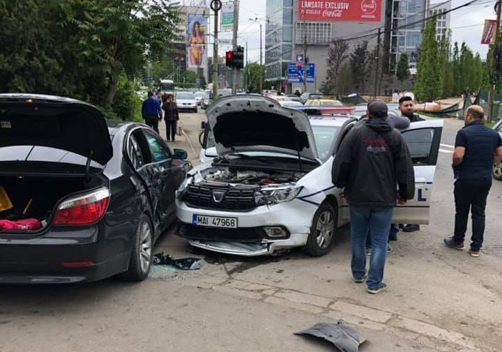 accident-masina-politie-BMW-Timisoara