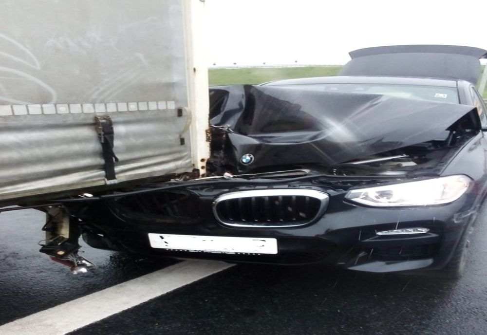 Accident pe autostradă, trafic blocat