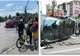 Mașină răsturnată pe un bulevard intens circulat din Timișoara. Copii răniți în urma accidentului