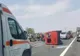 Microbuz răsturnat pe autostradă. Accident cu mai multe victime