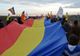 Piața Victoriei, acoperită de Tricolor
